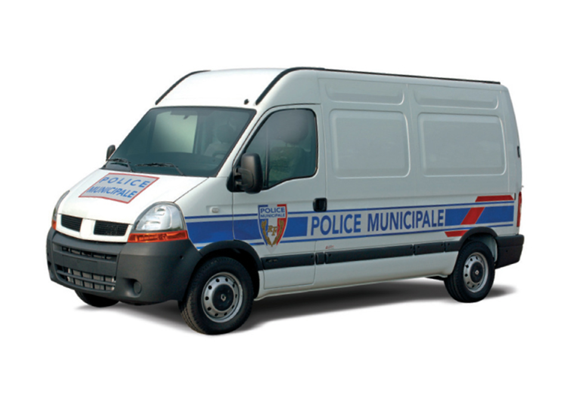 Retroreflective kit for police van